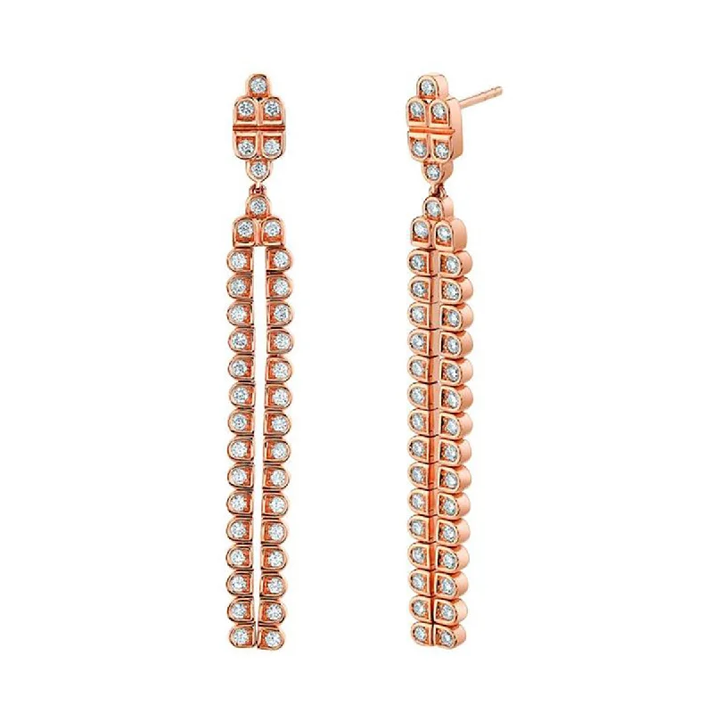 women’s statement earrings-Scallop Silhouette Diamond Drop Earrings