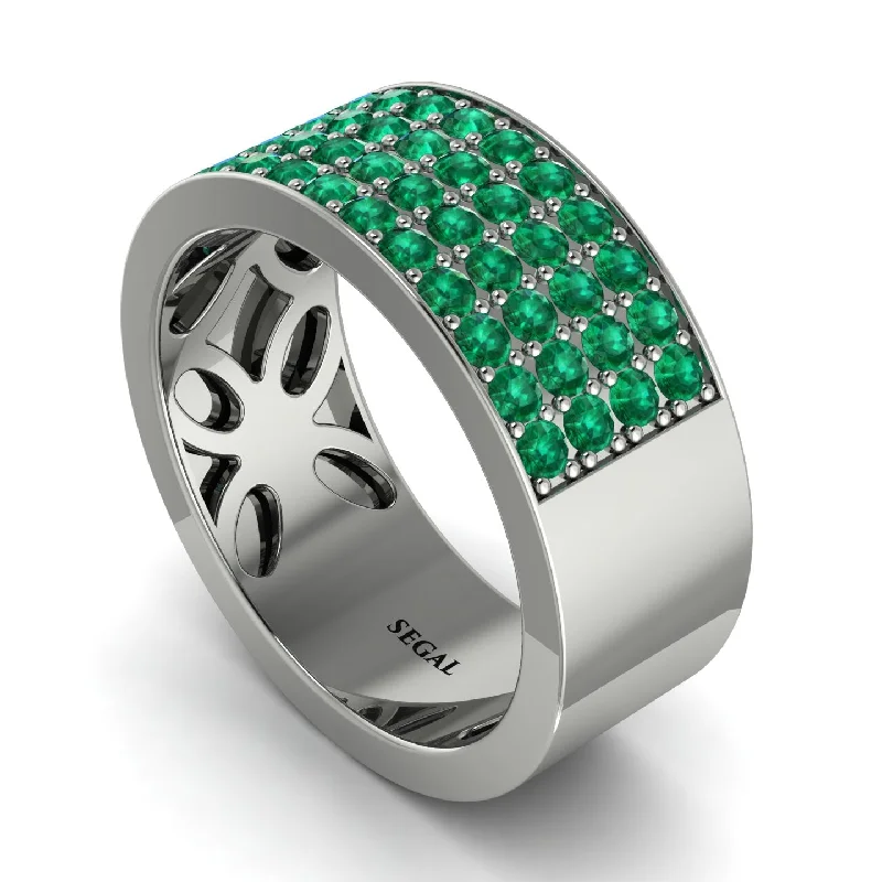 women’s bridal sets engagement rings-Emerald Everlasting Radiance Wedding Band - Carolina No. 6