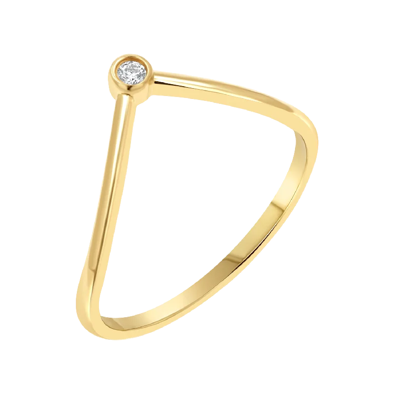 women’s matching rings-Diamond Wishbone Ring