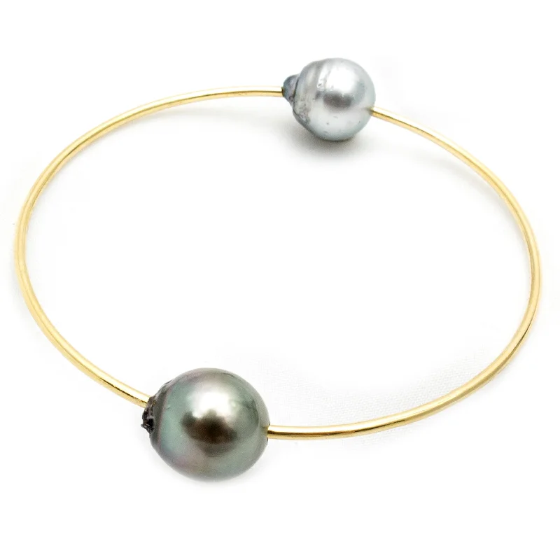 women’s beaded bangles-Pearl Bangle