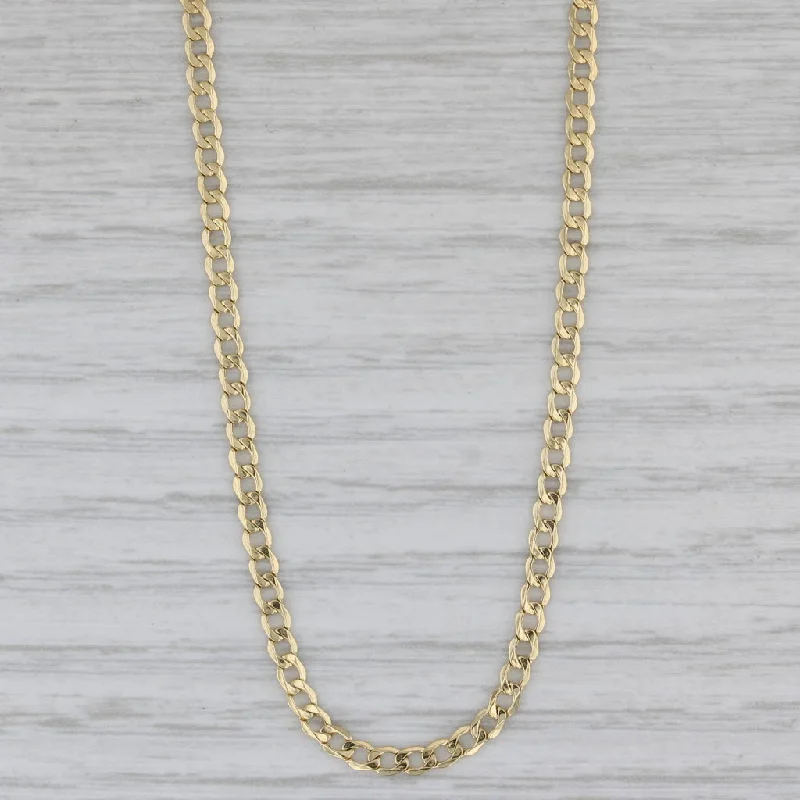 women’s gemstone necklaces-17.75" 2.5mm Curb Chain Necklace 14k Yellow Gold