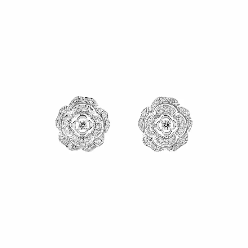 women’s chandelier earrings-Bouton de Camélia Earrings