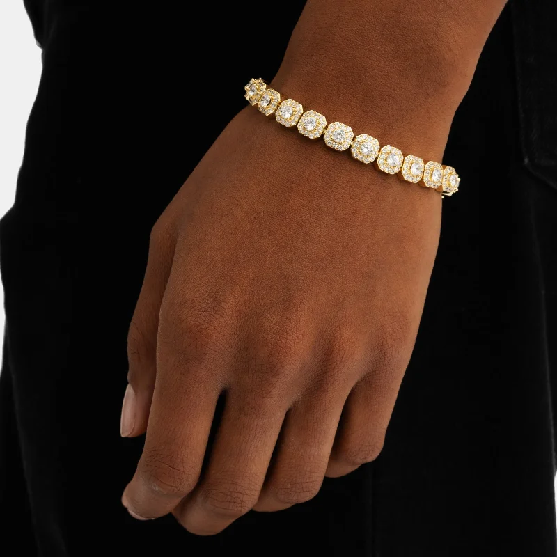 women’s engraved bracelets-Micro Cluster Tennis Bracelet Gold