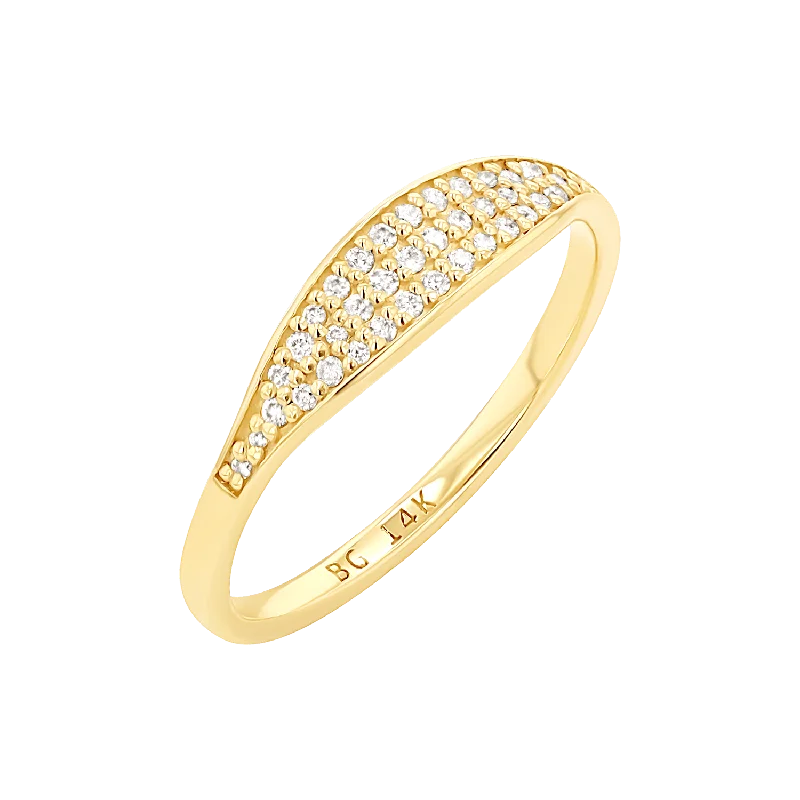 women’s unique band rings-Tapered Diamond Stacking Band