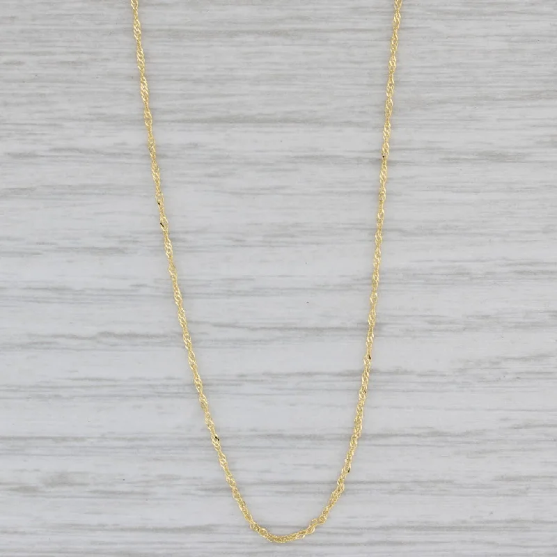 women’s chain necklaces-New Singapore Chain Necklace 14k Yellow Gold 18" 0.9mm