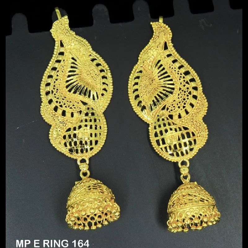 women’s platinum earrings-Mahavir Forming Gold Plated Jhumki Earrings  - MP E RING 164