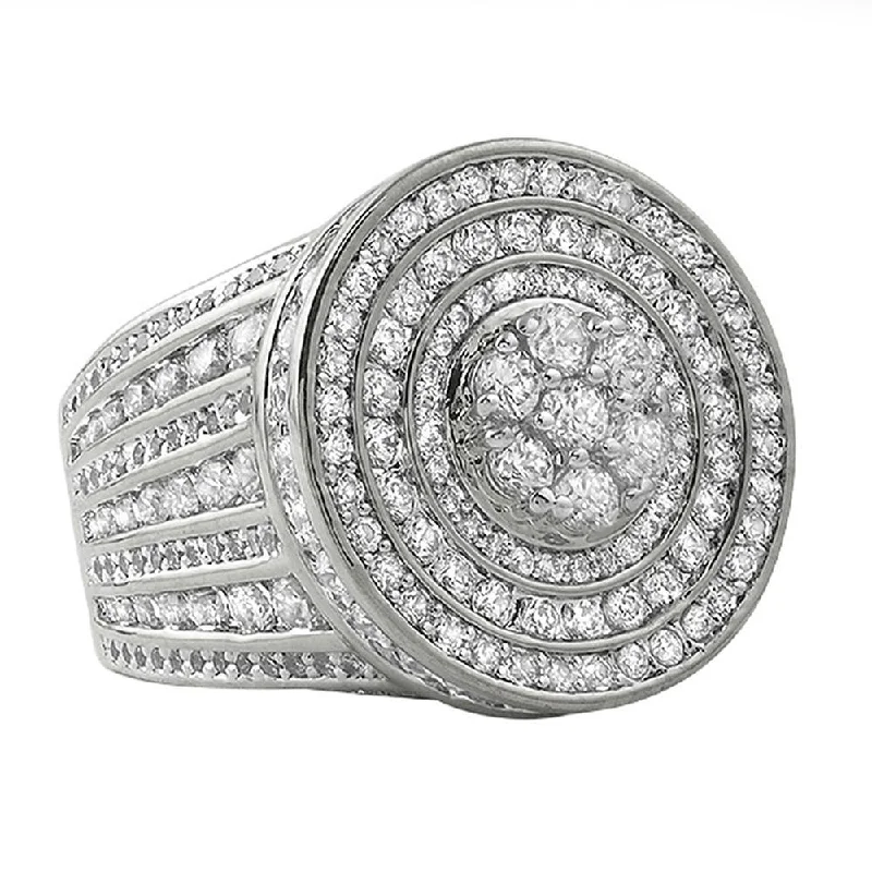 women’s statement fashion rings-.925 Silver Jumbo Cluster CZ Bling Ring