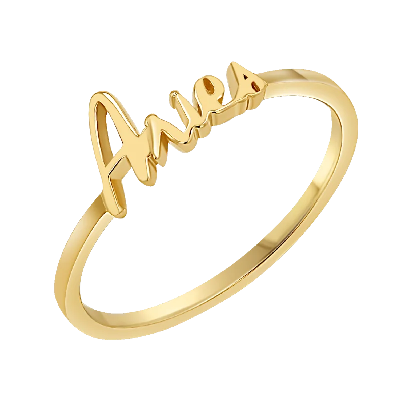 women’s wedding band rings-Zodiac Script Ring