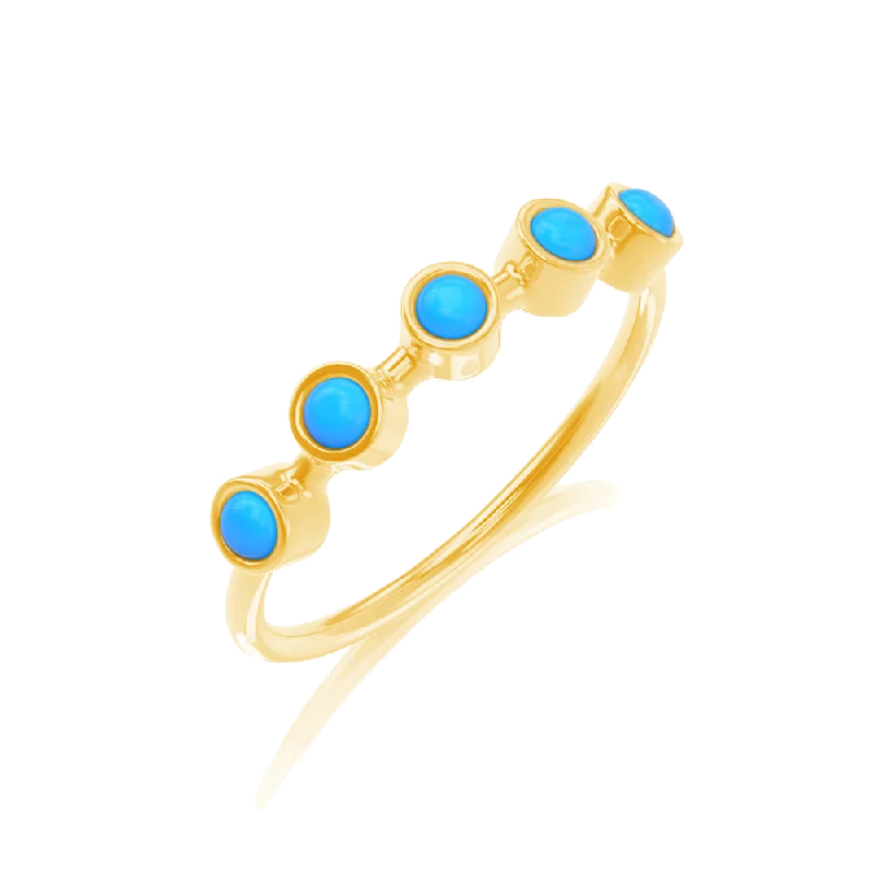 women’s men’s style rings-Turquoise 5 Stone Ring