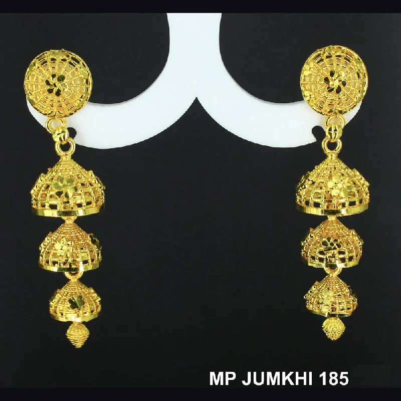 women’s diamond stud earrings-Mahavir Forming Gold Plated Jhumki Earrings  - MP 185 Jumkhi