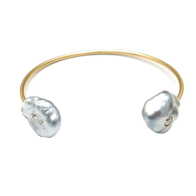 women’s fashion bangles-Keshi Cuff