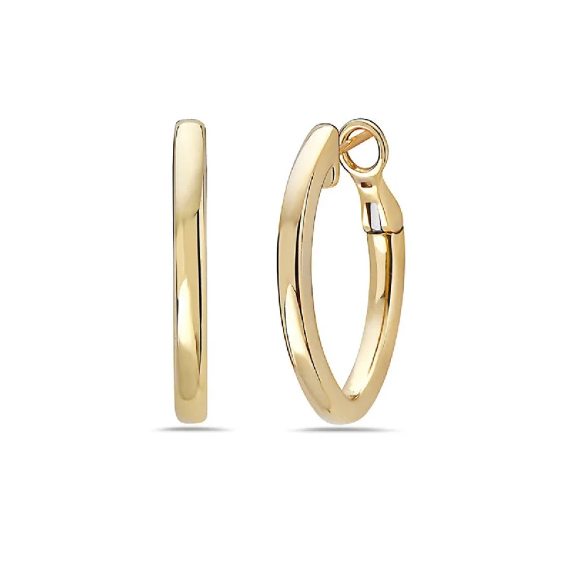 women’s heart-shaped earrings-Signature Gold Hoop Earrings