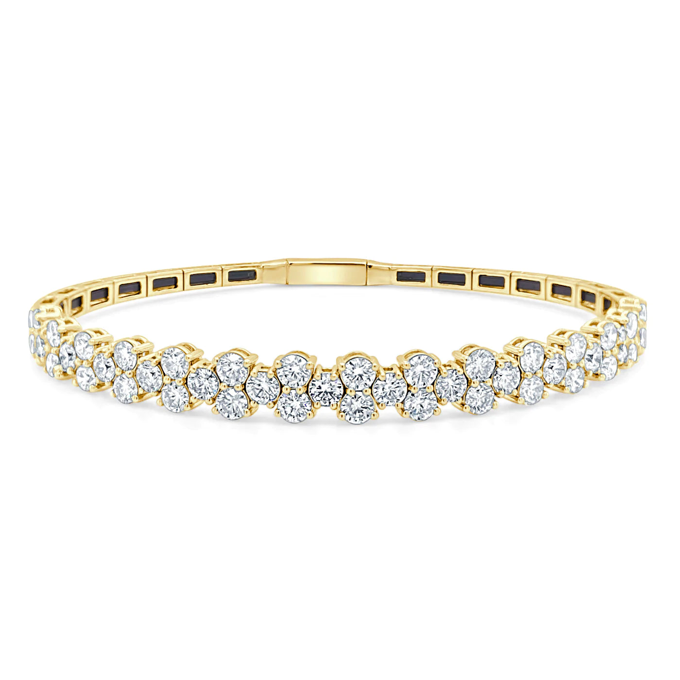 women’s bracelet with birthstones-Diamond Trio Flex Bangle