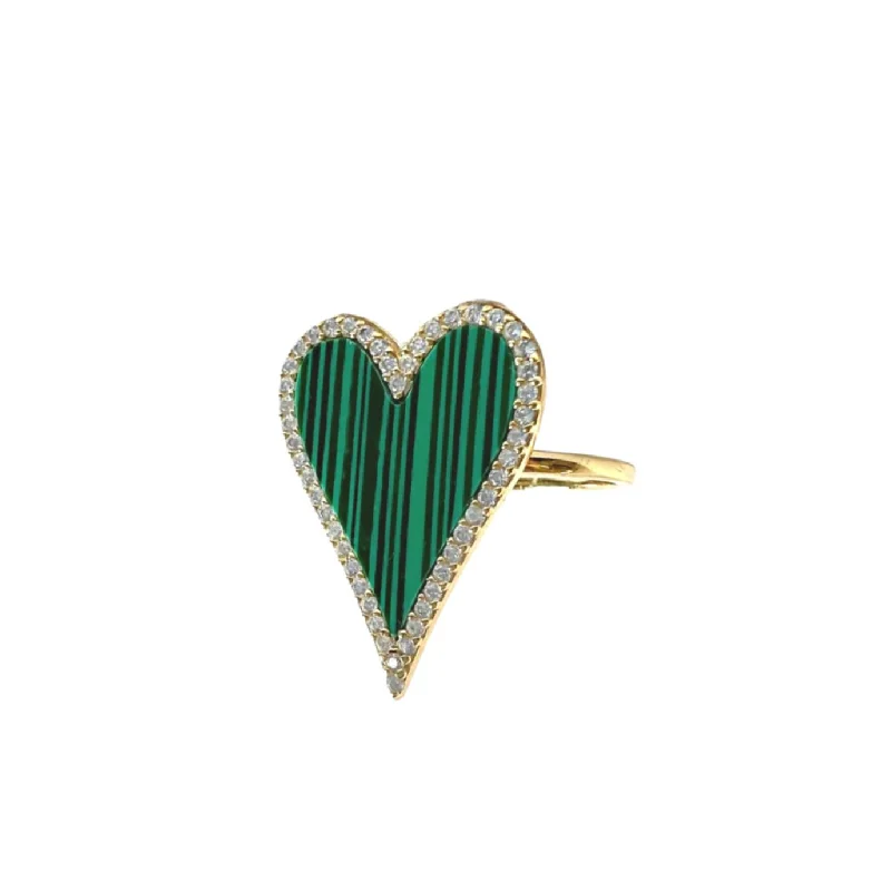 women’s birthstone rings-Lucy Emerald Heart Ring