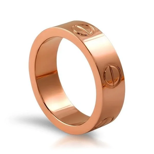 women’s wedding band rings-Rose Gold Button Ring High Polished