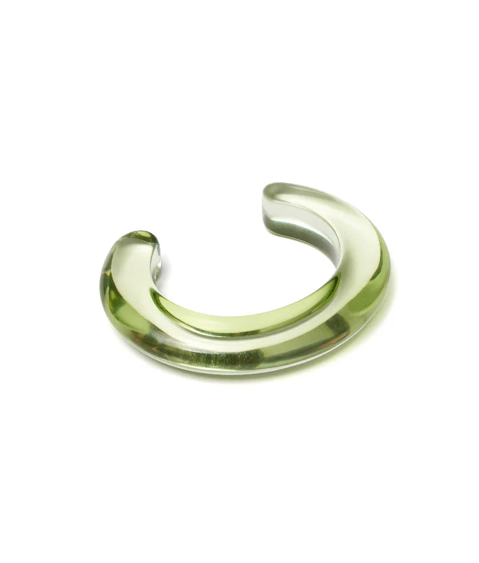 women’s gold chain bracelets-Ridge Cuff in Lime