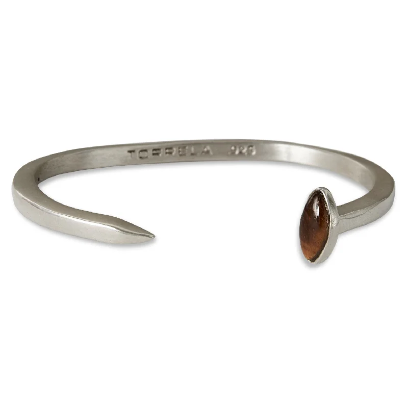 women’s engraved bangles-Clove & Tiger Eye Brown