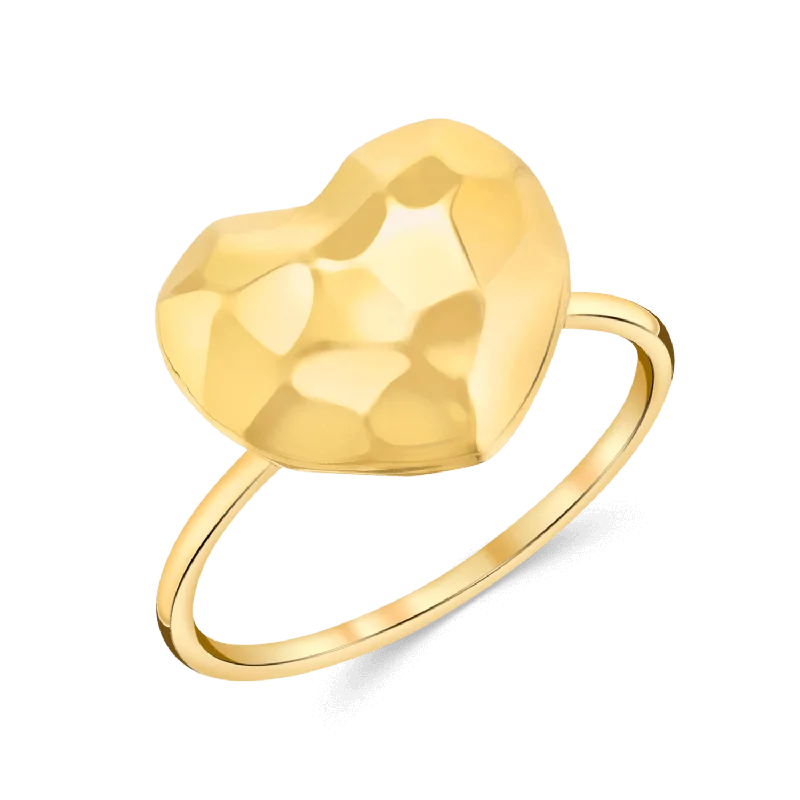 women’s unique gemstone rings-Faceted Heart Ring