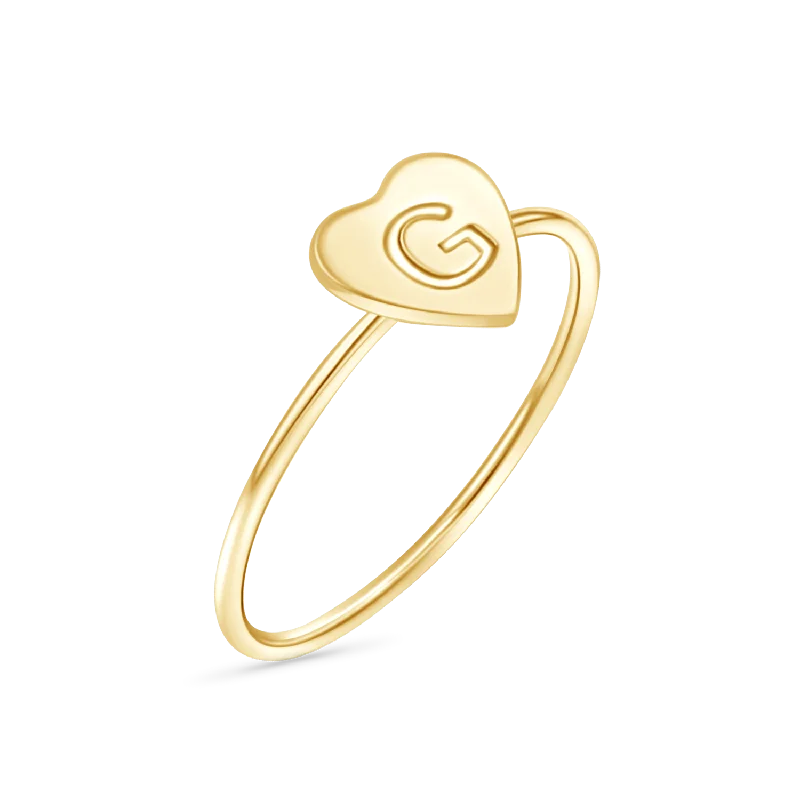 women’s eternity rings-Moyen Initial Heart Ring