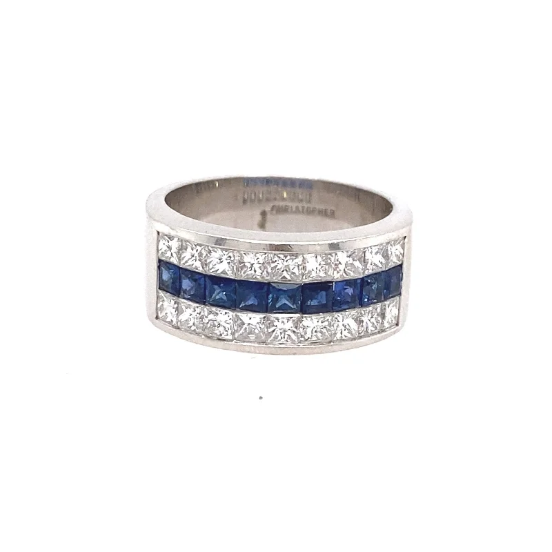 women’s vintage engagement rings-Gregg Ruth Sapphire and Diamond Band Ring