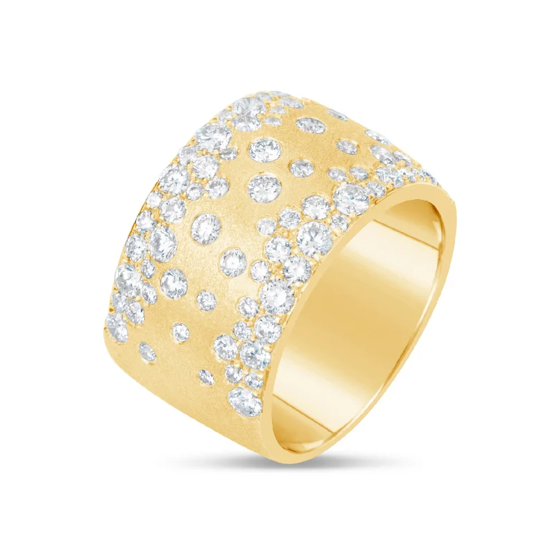 women’s double band rings-Diamond Confetti Wide Ring