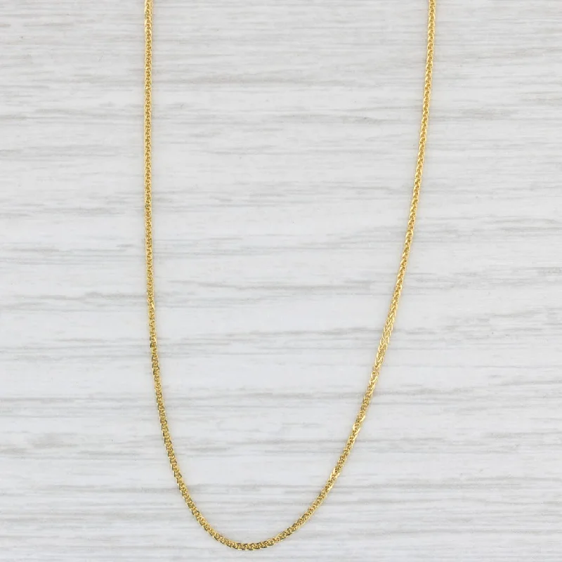 women’s designer gemstone necklaces-New Wheat Chain Necklace 18" 1mm 14k Yellow Gold