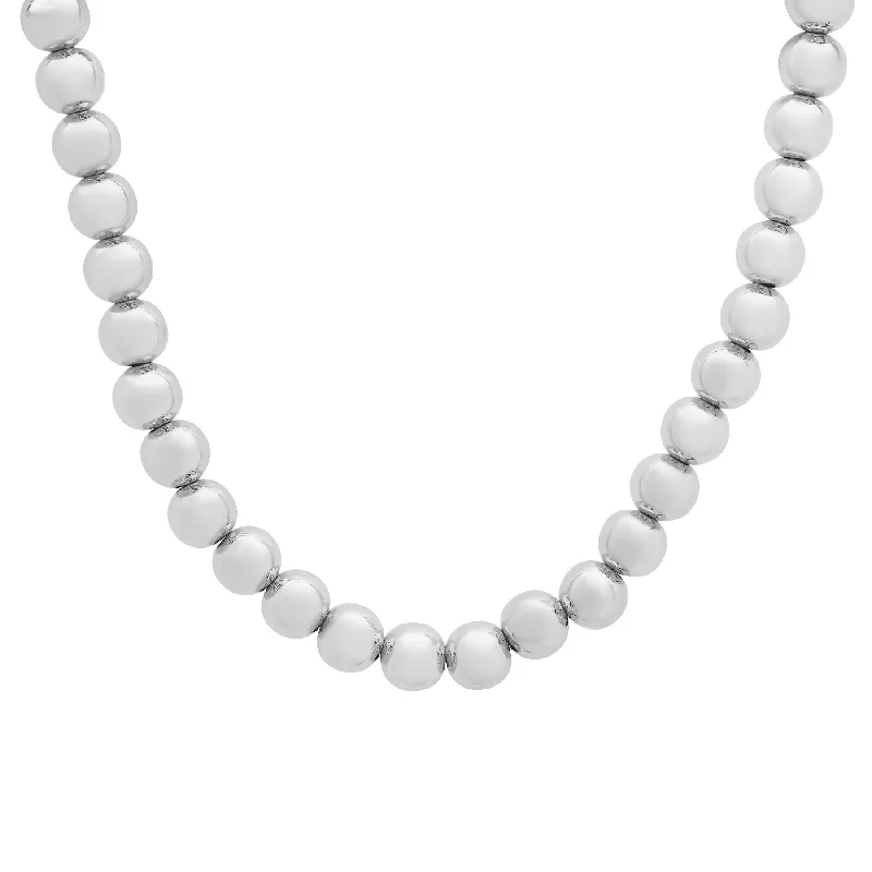 women’s bridal necklaces-BALL NECKLACE, SILVER