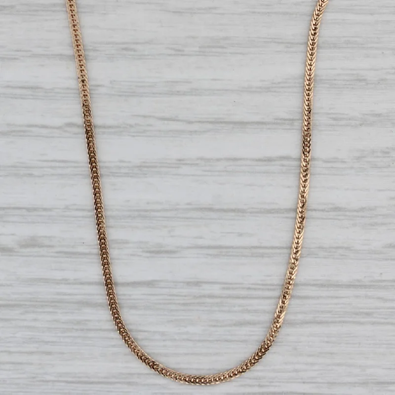 women’s gemstone necklaces for weddings-Wheat Chain Necklace 14k Rose Gold 24.25" 1.4mm