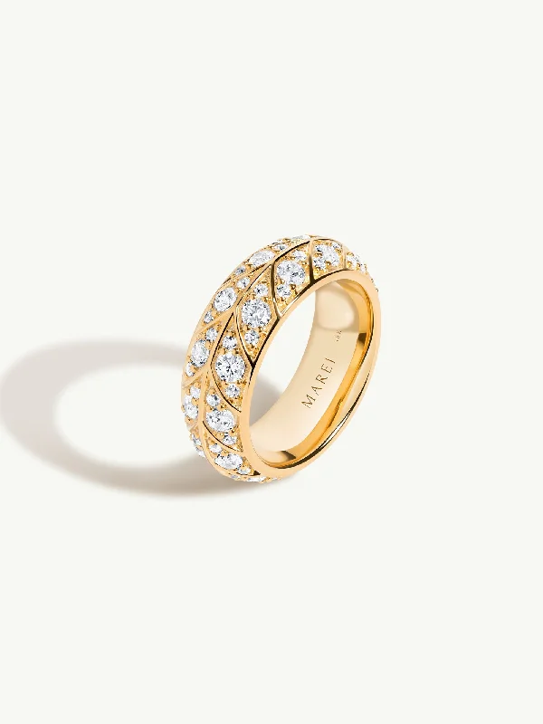 women’s engraved rings-Palmyra Eternity Band With Brilliant White Diamonds In 18K Yellow Gold, 8mm