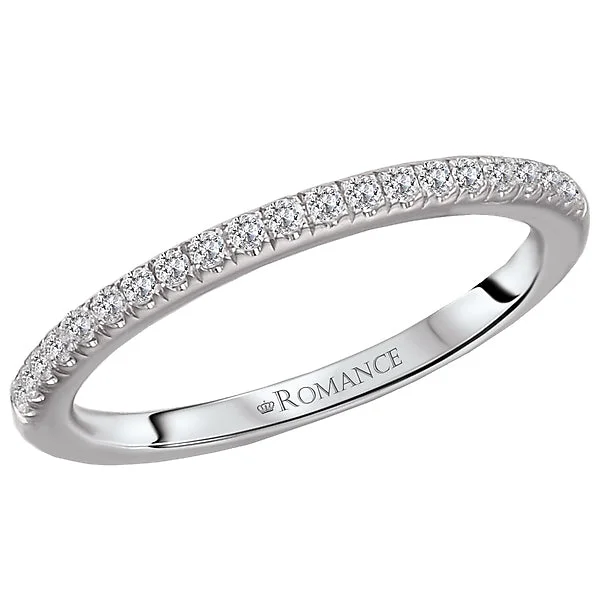 women’s wedding engagement rings-14K White Gold Romance Collection Wedding Band.