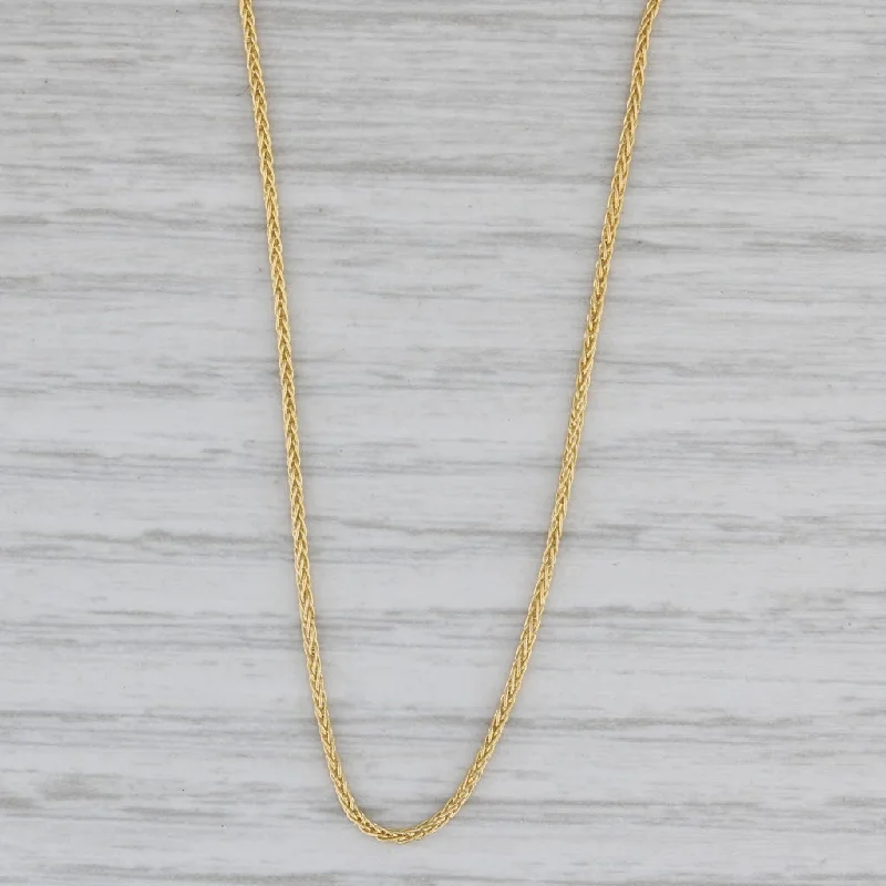 women’s anniversary necklaces-Adjustable Wheat Chain Necklace 14k Yellow Gold up to 22"