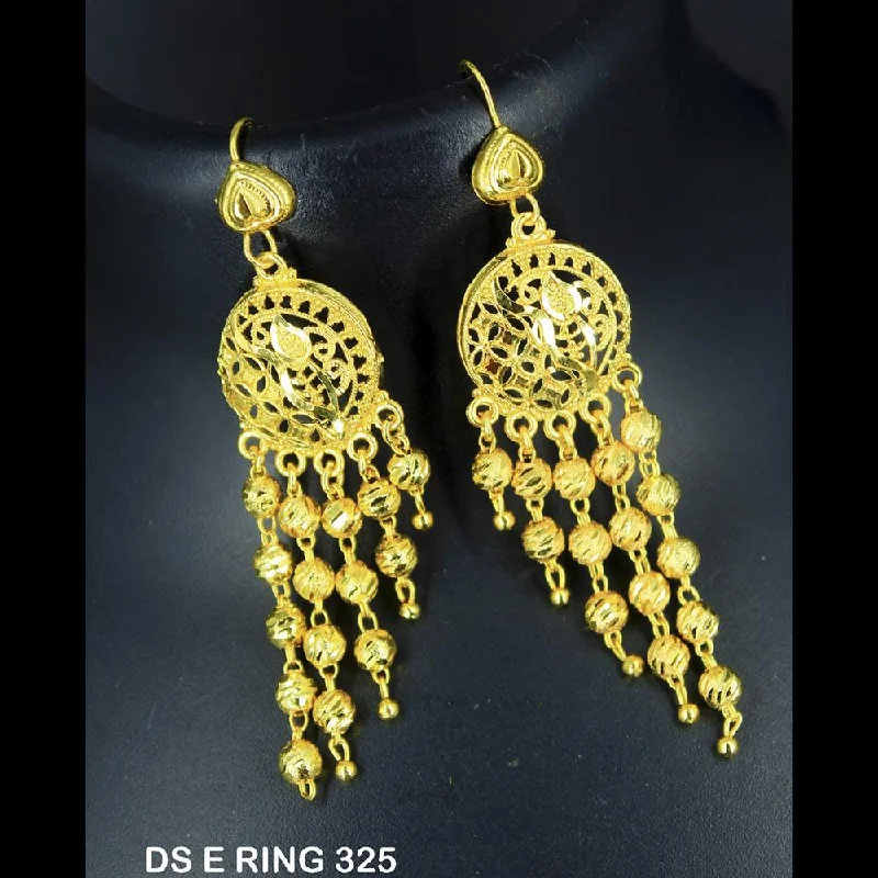 women’s elegant drop earrings-Mahavir Forming Gold Plated Jhumki Earrings  - DS E RING 325