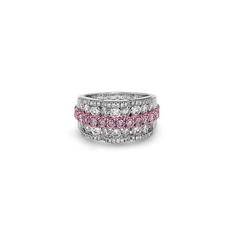 women’s stackable gemstone rings-Krypell Collection Diamond Petal Ring