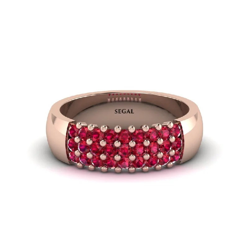 women’s modern engagement rings-Ruby Regal Harmony Wedding Band - Marlowe No. 11