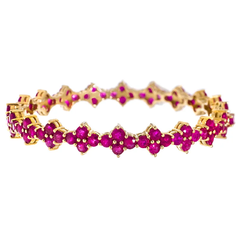 women’s fancy bracelets-Asher Bangle Yellow Gold Ruby