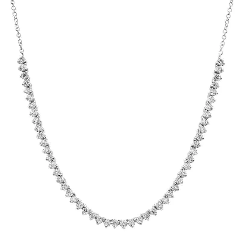 women’s gold chain necklaces-14k White Gold Diamond Tennis Chain Necklace