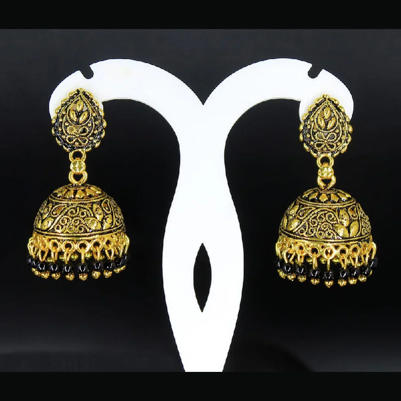 women’s flower stud earrings-Mahavir Gold Plated Pearl Jhumki Earrings - AI JUMKHI 2031