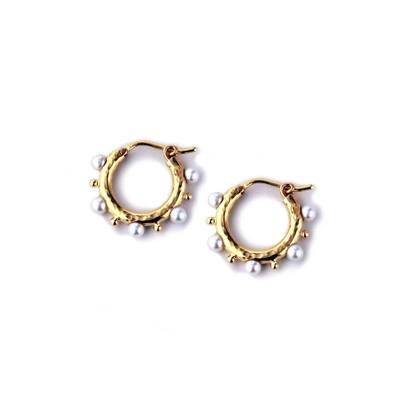 women’s large diamond earrings-'Big Baby' Pearl Hoop Earrings