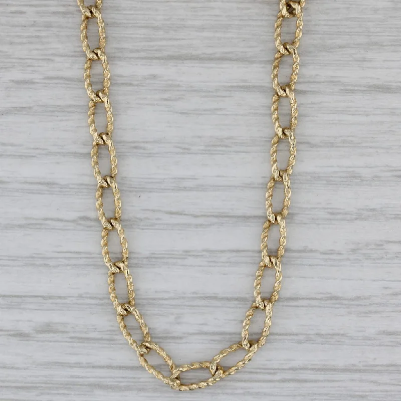 women’s sapphire necklaces-24" Curb Chain Necklace 14k Yellow Gold 4.4mm Italy Lobster Clasp