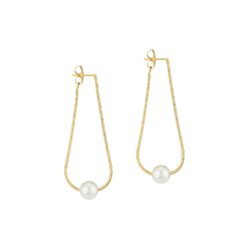 women’s statement earrings-Akoya Pearl Silk Earrings