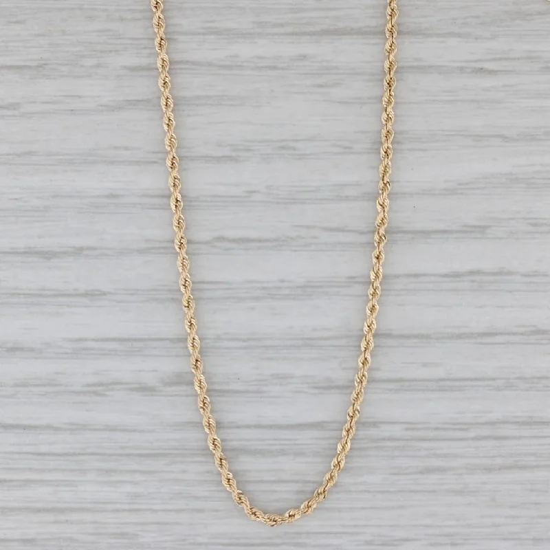 women’s layered gold necklaces-New Rope Chain Necklace 14k Yellow Gold 18" 1.6mm