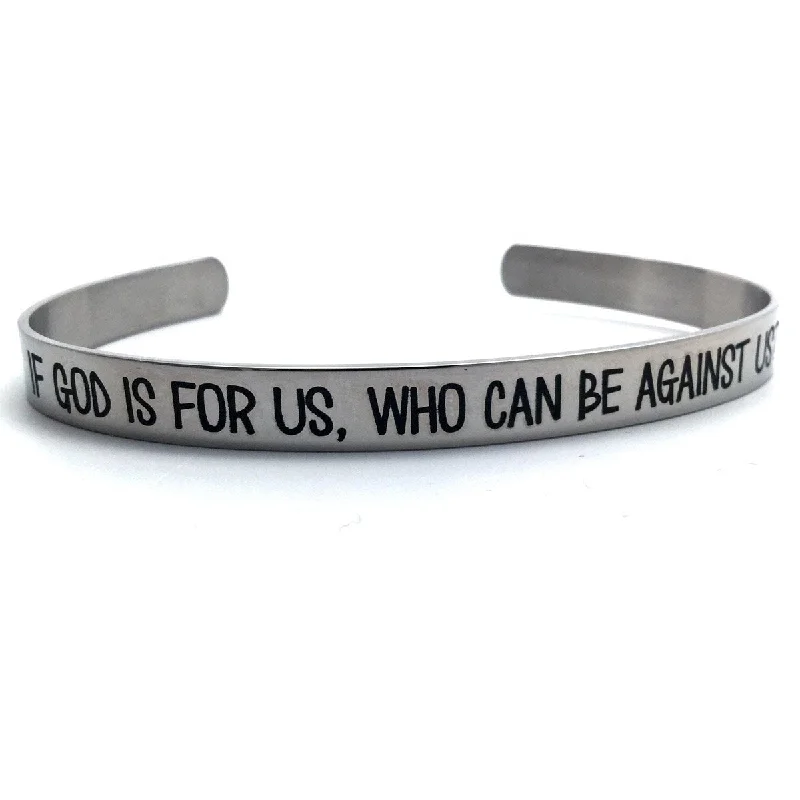 women’s unique bangles-If God is for us Bracelet