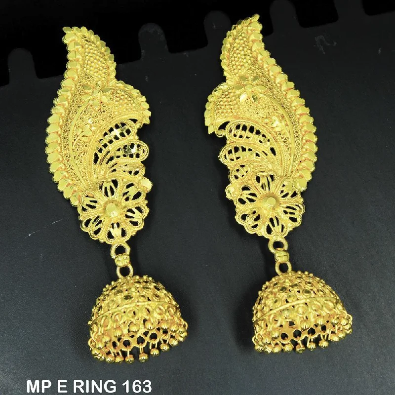 women’s elegant earrings-Mahavir Forming Gold Plated Jhumki Earrings  - MP E RING 163