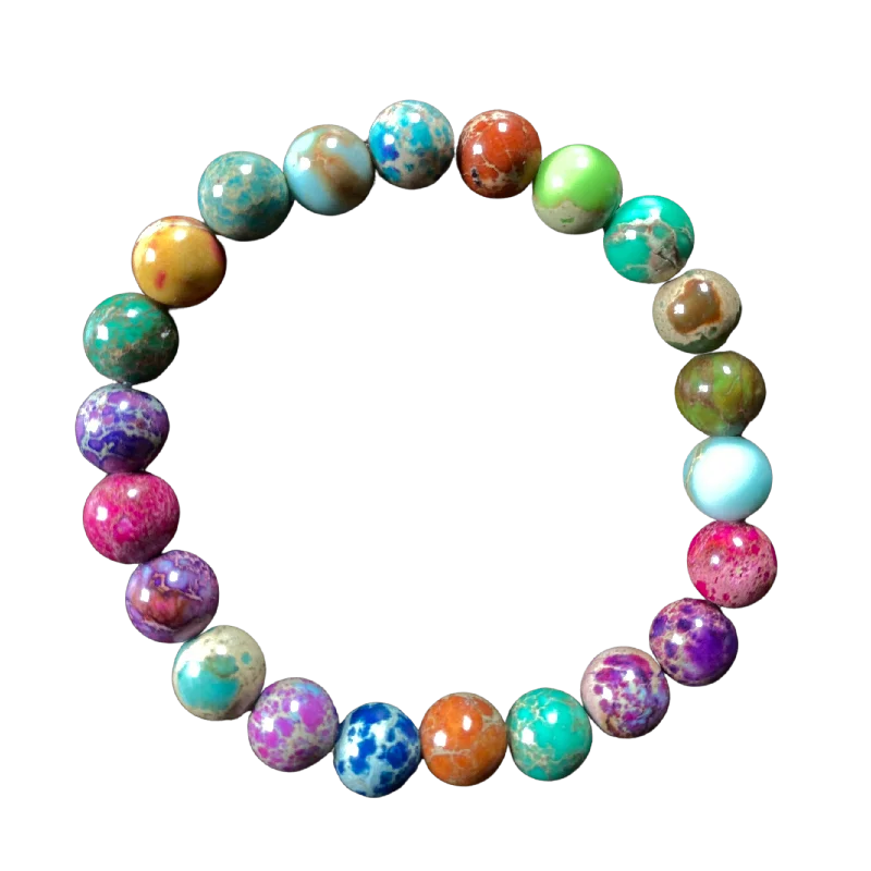 women’s engraved bracelets-Primary Colors Sea Sediment 8mm