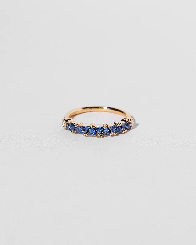 women’s eternity rings-Eleven Trillion Ring - Blue Sapphire