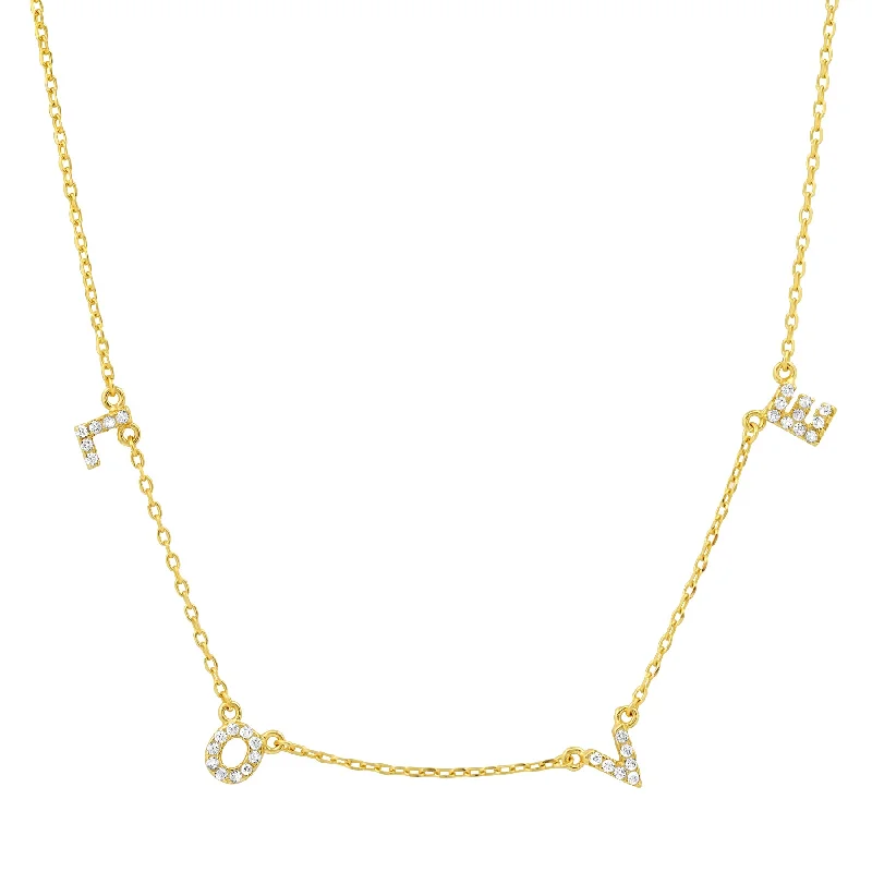 women’s diamond necklaces for brides-LOVE NECKLACE, GOLD