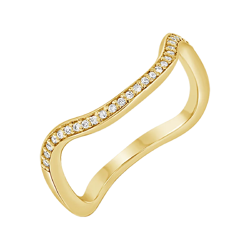 women’s adjustable rings-Diamond Wave Ring