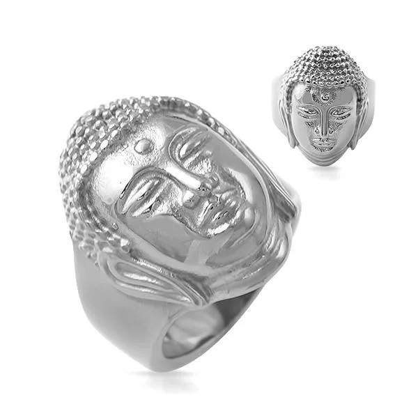 women’s elegant rings-Buddha Ring Stainless Steel