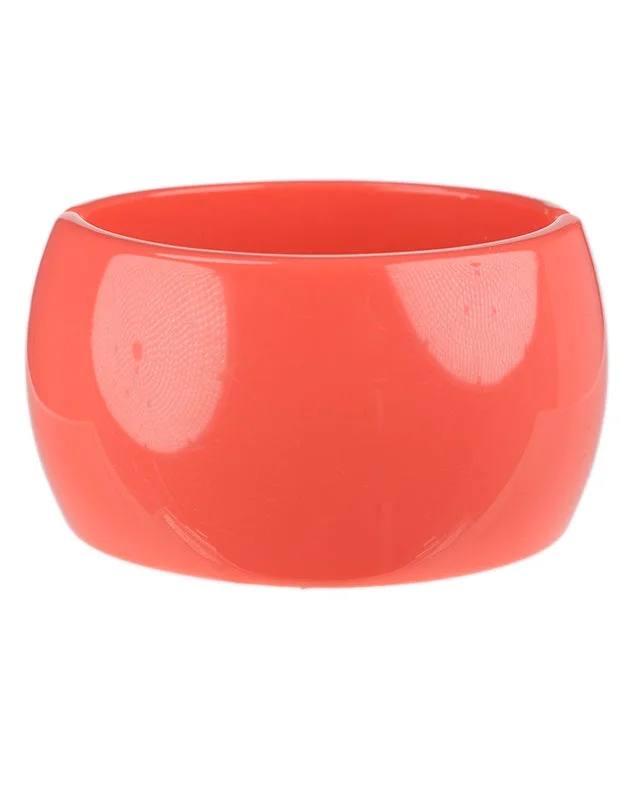 women’s thin bracelets-Coral Resin Wide Cuff