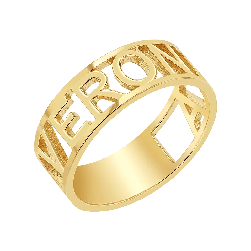 women’s antique rings-Custom Name Band Ring